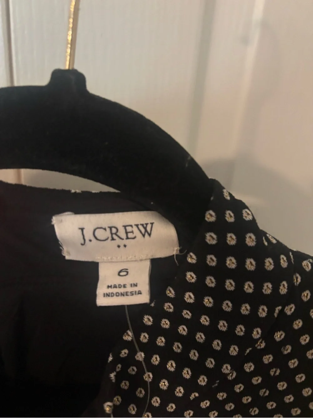 J. Crew Black and White Polka Dot Short Sleeve Sheath Dress